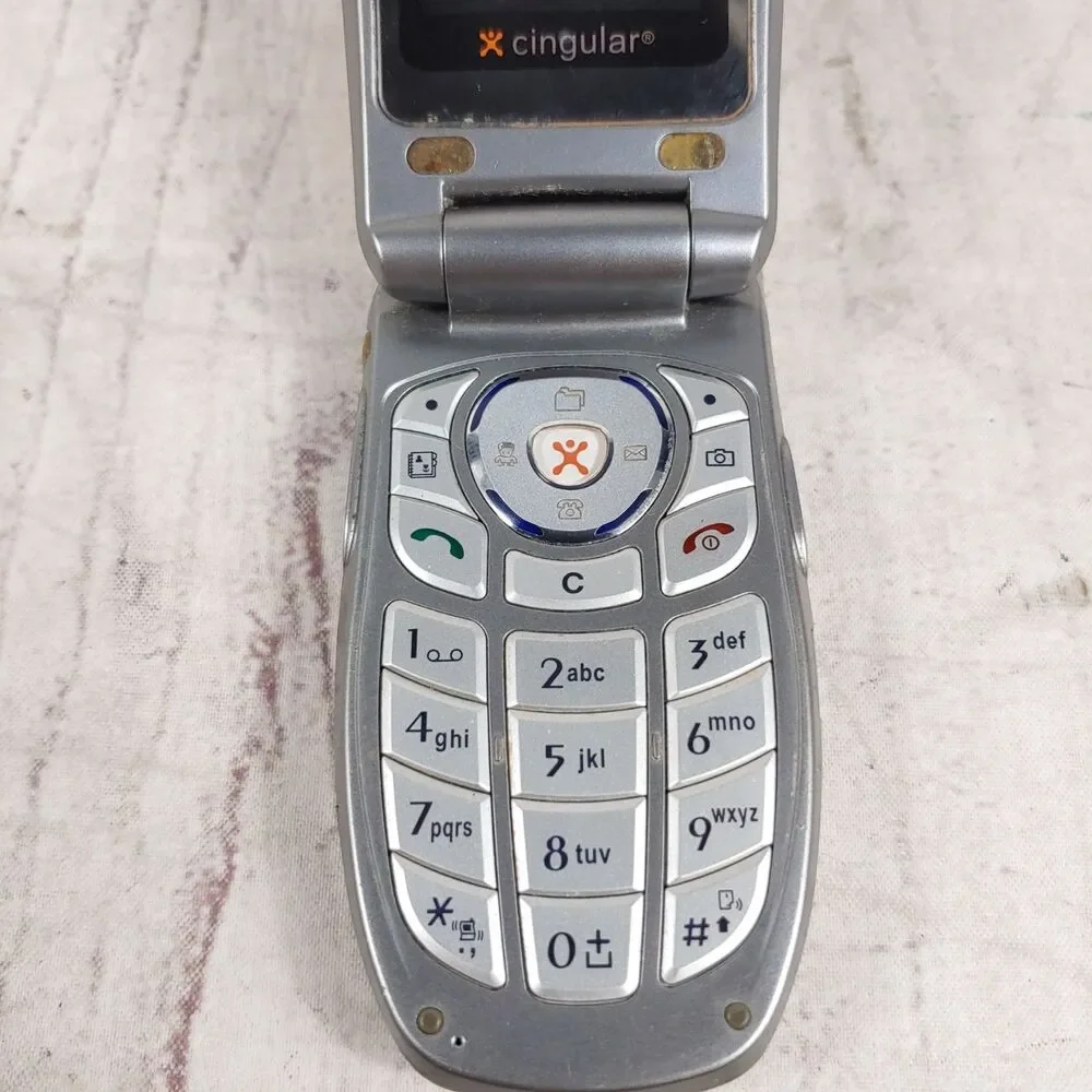 LG L1400 Flip Phone (Cingular) - Gray Cell Phone w/ Battery - TESTED WORKING